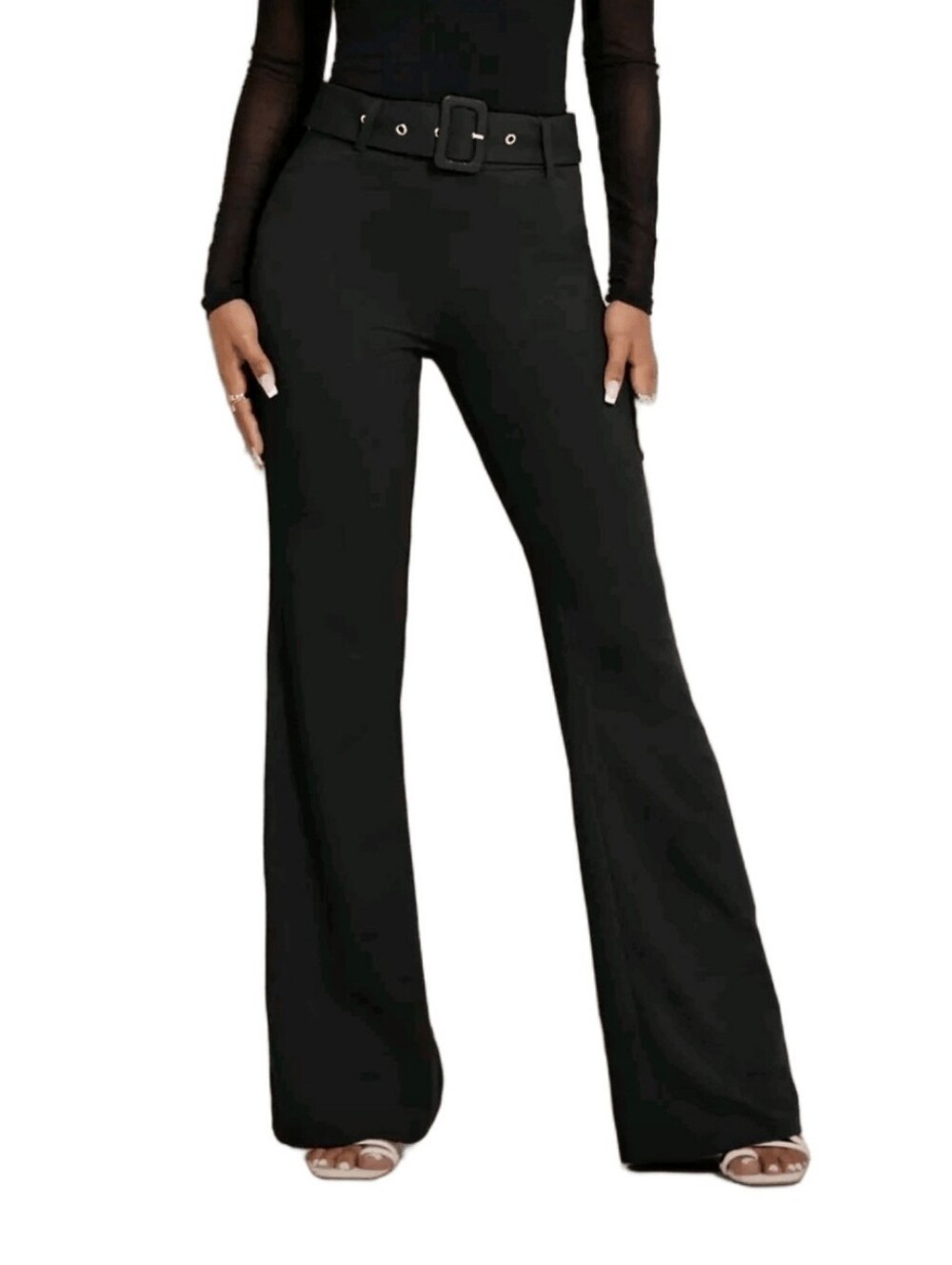 SHEIN Flare Pants With Belt